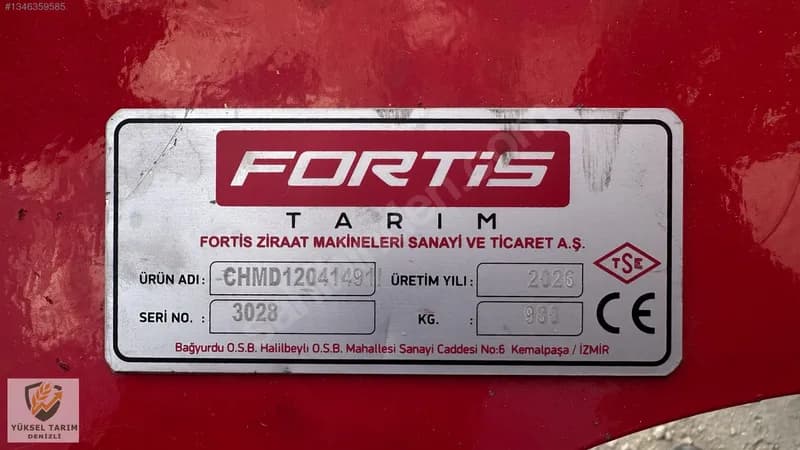 Fortis 4'lü 14 No 91 Cm Ara Dönerli Pulluk Yüksel Tarım Denizli 20