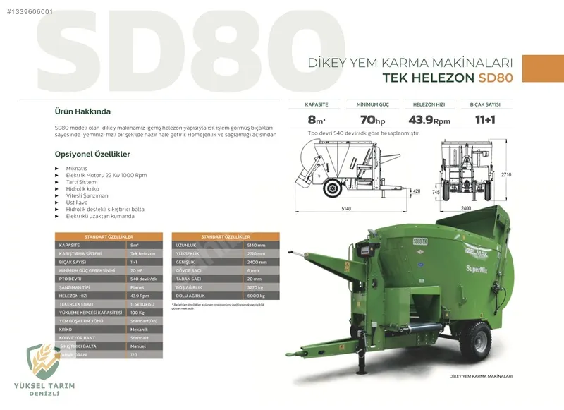 İzelmak Sd80-tk 8m3 Dikey Kantarlı Yem Karma Yüksel Tarım'dan 18